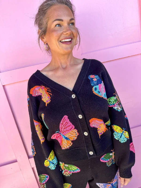 QUEEN OF SPARKLES | Big Butterfly Cardigan Lightweight Heavyweight Midweight