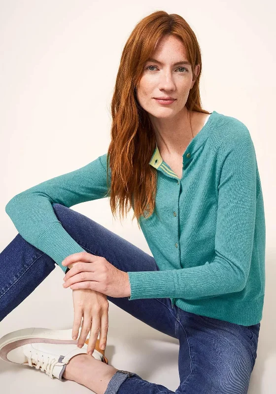 White Stuff Lulu Short Knit Cardigan, Mid Teal Crew Neck V-Neck Turtle Neck Crew Neck V-Neck Turtle Neck