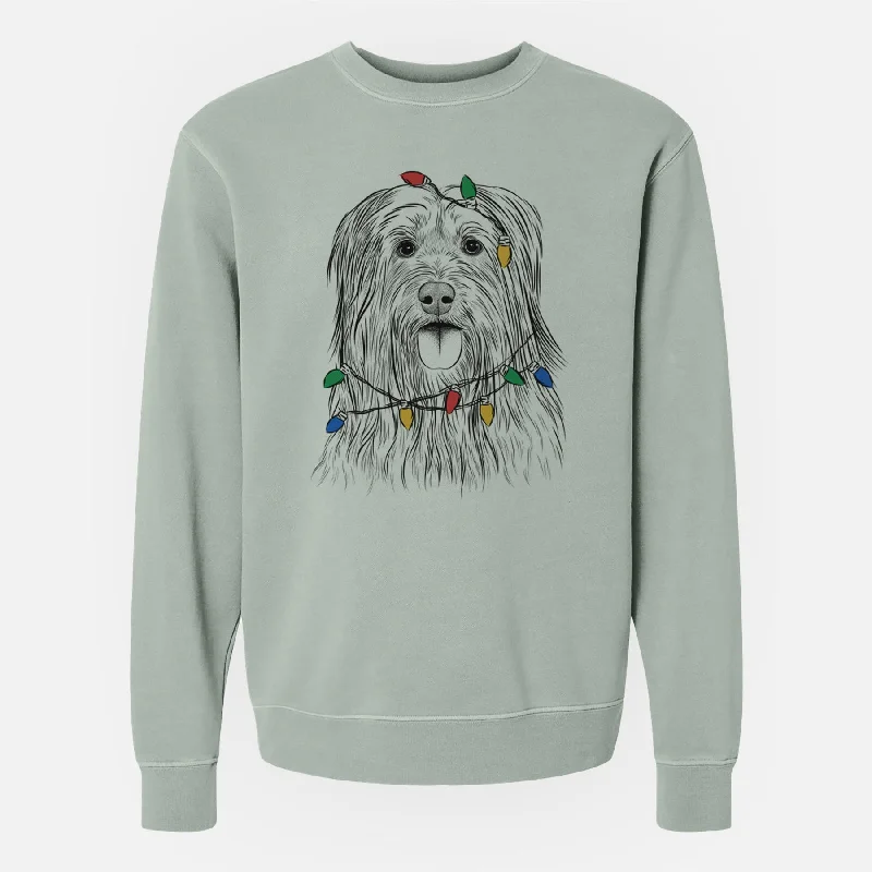 Christmas Lights Indy the Korean Sapsali - Unisex Pigment Dyed Crew Sweatshirt Hoodie with Zipper Placket Modern Functional Hoodie with Zipper Placket Modern Functional