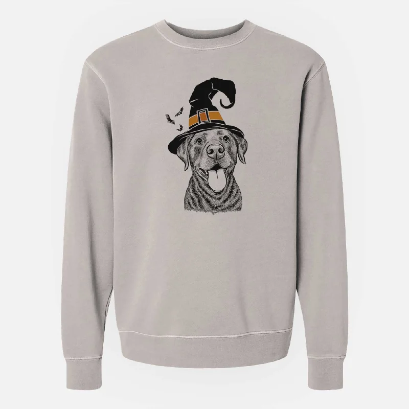 Witch Gwen the Labrador Retriever - Unisex Pigment Dyed Crew Sweatshirt Hoodie with Oversized Fit Loose Comfortable Hoodie with Oversized Fit Loose Comfortable