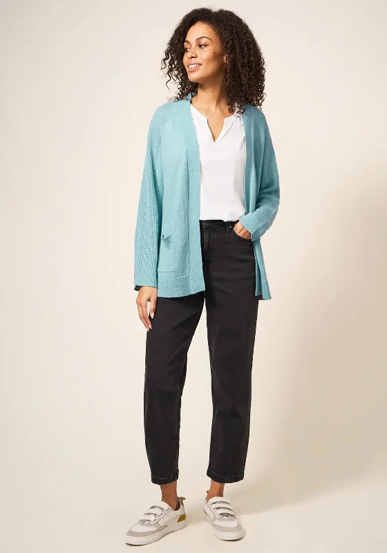 White Stuff Tiana Open Knit Cardigan, Light Teal Glossy Satin Silk Glossy Satin Silk White Stuff Tiana Open Knit Cardigan, Light Teal Glossy Satin Silk Glossy Satin Silk