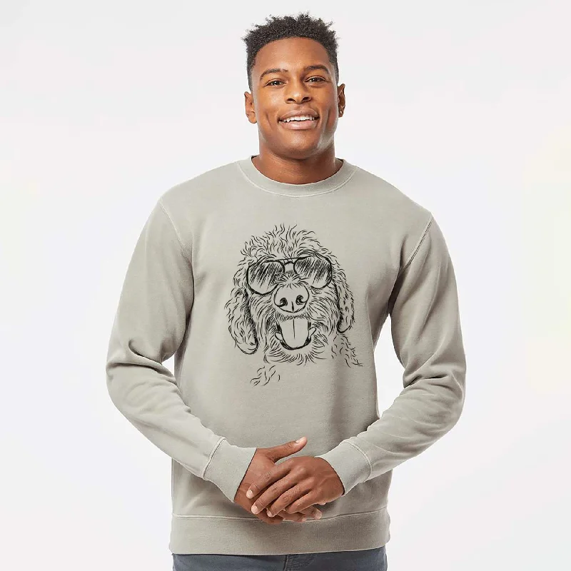 Aviator Dixie the Doodle - Unisex Pigment Dyed Crew Sweatshirt Hoodie with Set-In Sleeves Structured Classic Hoodie with Set-In Sleeves Structured Classic