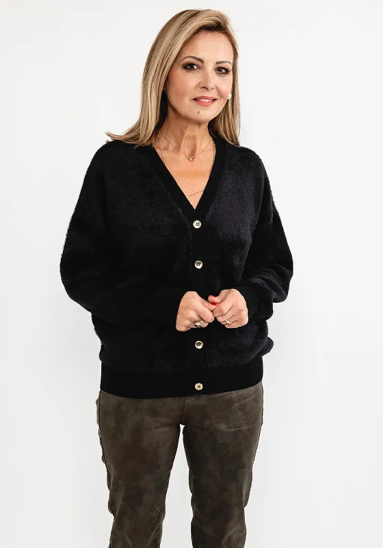 Eva Kayan Faux Fur Knit Short Cardigan, Black Zippered Buttoned Snapped Zippered Buttoned Snapped Eva Kayan Faux Fur Knit Short Cardigan, Black Zippered Buttoned Snapped Zippered Buttoned Snapped