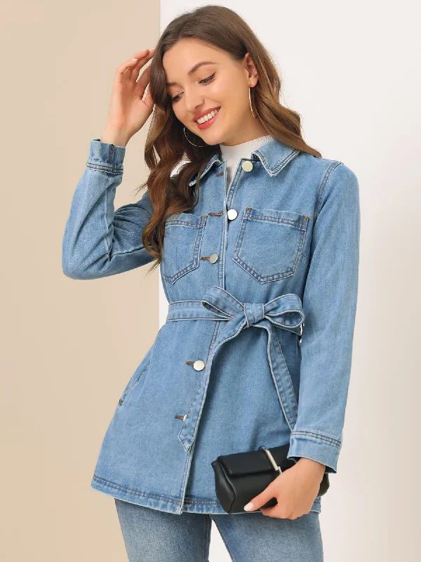s Jean Button Up Long Sleeve Washed Casual Denim Jacket Trench Coat Raincoat Waterproof Jacket Trench Coat Raincoat Waterproof Jacket