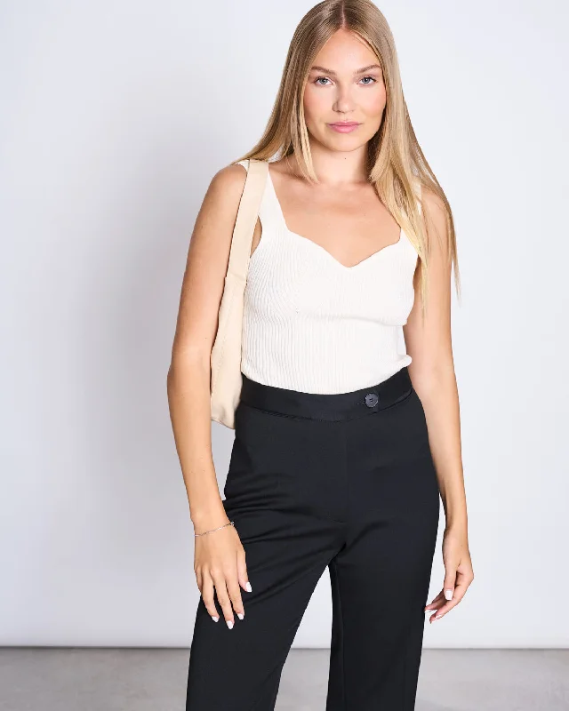 KNIT TOP FARA OFFWHITE GOTS Striped Knit Top