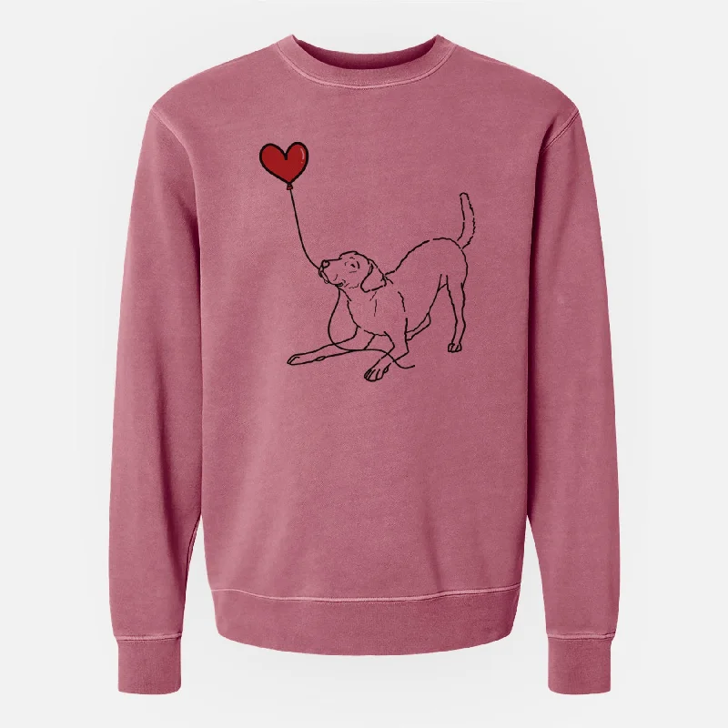 Chesapeake Bay Retriever Heart String - Unisex Pigment Dyed Crew Sweatshirt Hoodie with Back Slit Movement Comfort Hoodie with Back Slit Movement Comfort Chesapeake Bay Retriever Heart String - Unisex Pigment Dyed Crew Sweatshirt Hoodie with Back Slit Movement Comfort Hoodie with Back Slit Movement Comfort