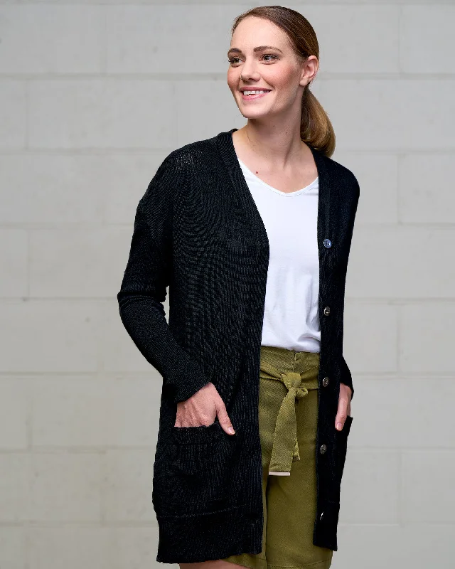 PELORUS MERINO CARDIGAN Zippered Buttoned Snapped