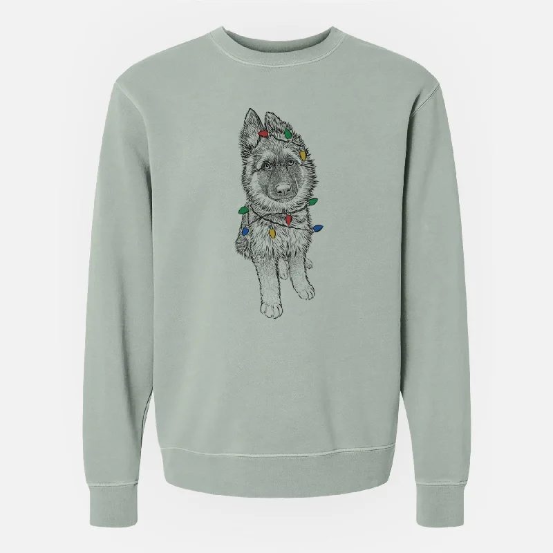 Christmas Lights Kuyo the German Shepherd - Unisex Pigment Dyed Crew Sweatshirt Hoodie with Pocket Utility Practical Hoodie with Pocket Utility Practical Christmas Lights Kuyo the German Shepherd - Unisex Pigment Dyed Crew Sweatshirt Hoodie with Pocket Utility Practical Hoodie with Pocket Utility Practical