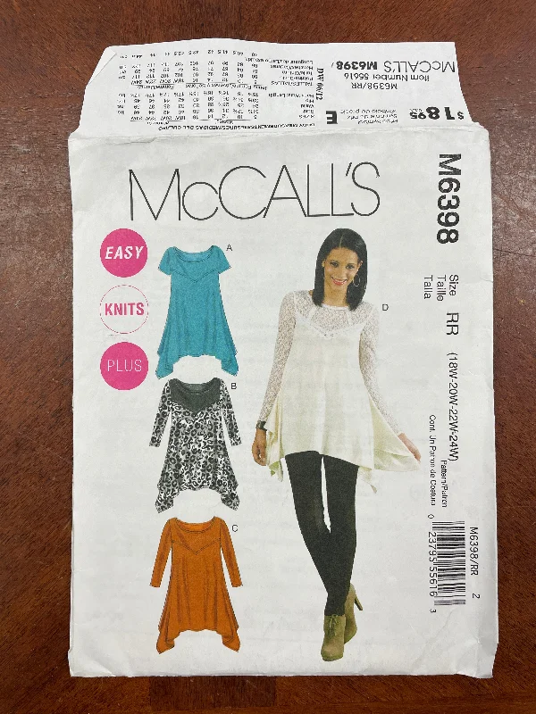 2011 McCall's 6398 Pattern - Women's Knit Tops FACTORY FOLDED Travel Knit Top
