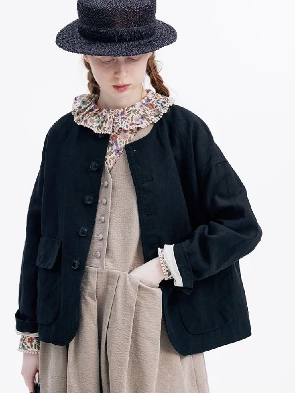 Simple Pocket Vintage Versatile Short Jacket【s0000007950】 Satin Jacket Silk Jacket Chiffon Jacket Satin Jacket Silk Jacket Chiffon Jacket