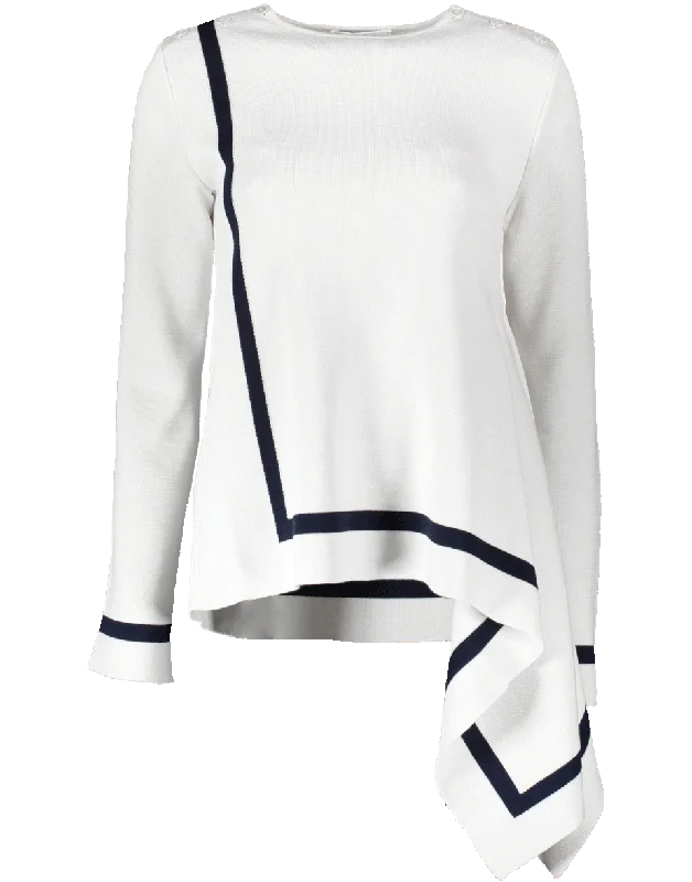 Knit Top With Trim Pastel Knit Top