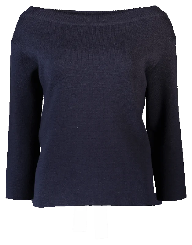 Knit Top With Lace Up Back Detail Solid Color Knit Top
