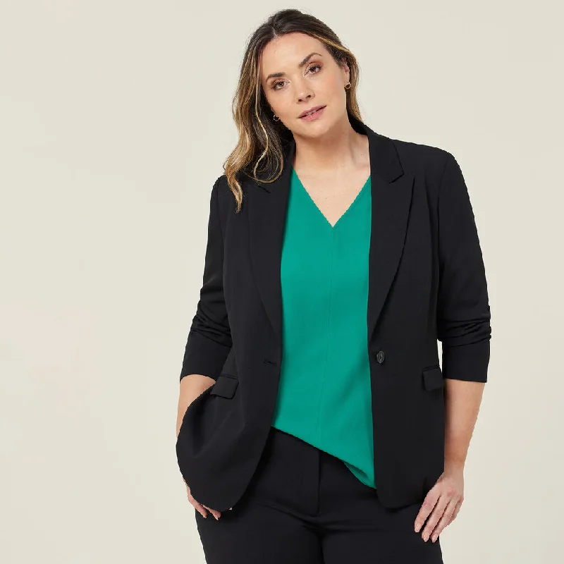 NNT Uniforms Crepe Stretch Relaxed Longline Jacket (CAT1H8) Striped Jacket Polka Dot Jacket Floral Jacket Striped Jacket Polka Dot Jacket Floral Jacket