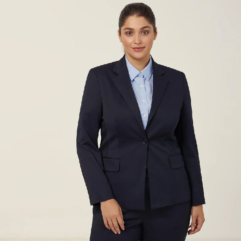NNT Uniforms Mid-length Jacket (CAT16J) A-Line Jacket Boat Neck Shawl Collar A-Line Jacket Boat Neck Shawl Collar