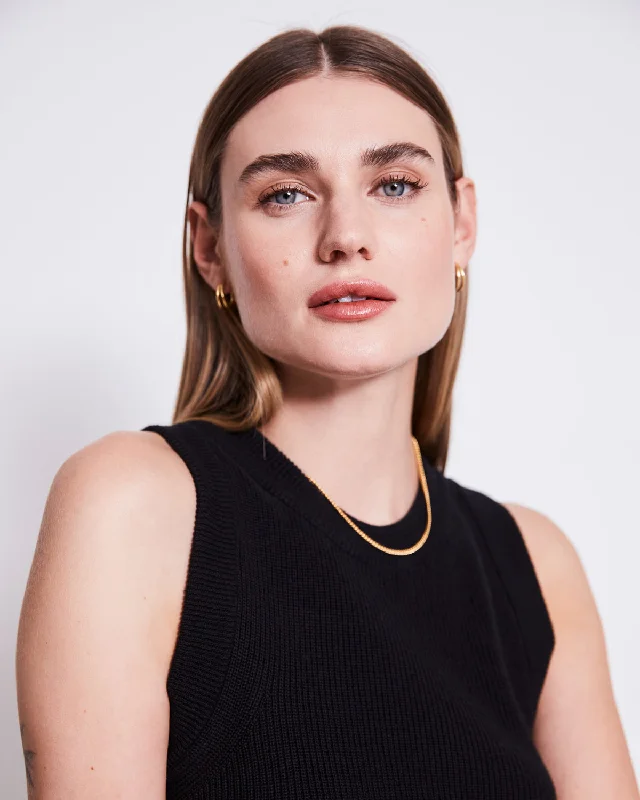 KNIT TOP GARDA BLACK GOTS Turtle Neck Knit Top