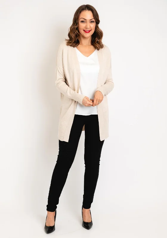 Soyaconcept Dollie Open Knit Cardigan, Beige Patchwork Embroidered Appliqued Patchwork Embroidered Appliqued