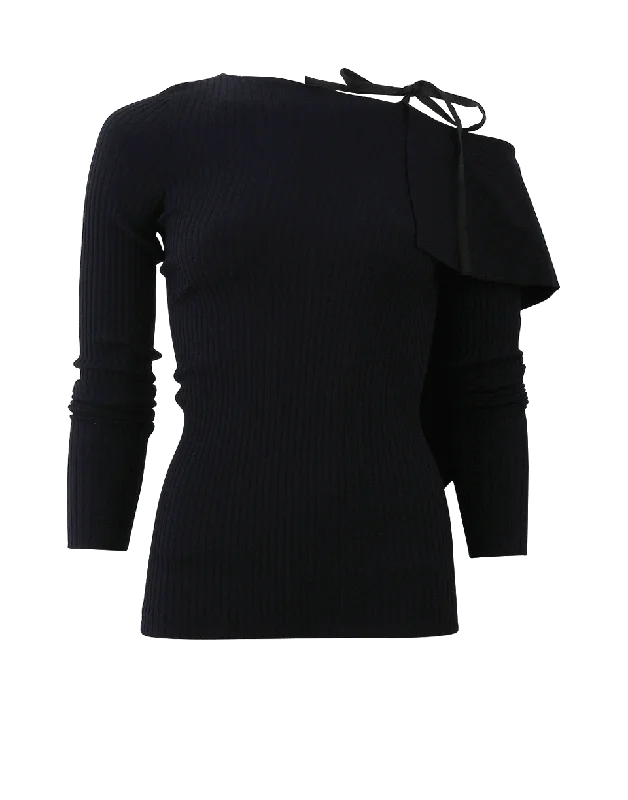 Galactic Romance Knit Top Asymmetrical Knit Blouse