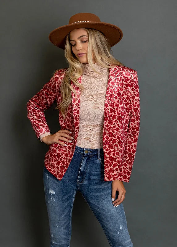 Louve Blazer in Red Floral Women's Radiation Jacket