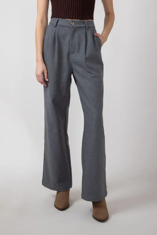 Wishlist Pleated Trouser Pants for Women in Charcoal | WL24-9194-CHARCOAL Trousers luxurious premium Trousers luxurious premium