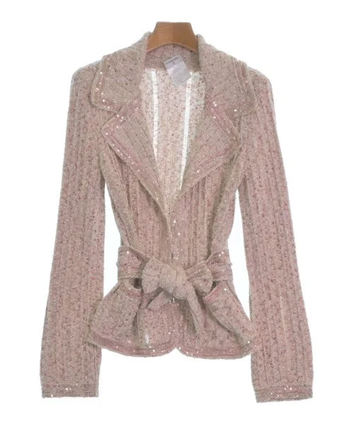 CHANEL Cardigans Solid Color Striped Floral Print