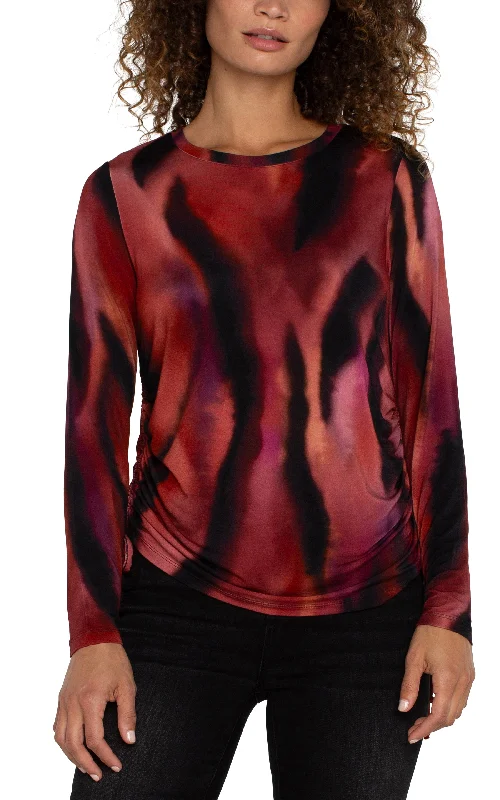 LONG SLEEVE CREW NECK KNIT TOP High-End Knit Shirt