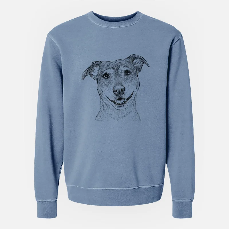 Bare Reese the Mountain Cur - Unisex Pigment Dyed Crew Sweatshirt Hoodie with Tie-Dye Psychedelic Retro Hoodie with Tie-Dye Psychedelic Retro