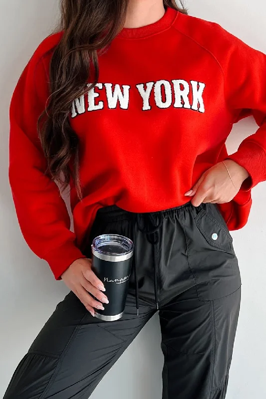 The City That Never Sleeps "New York" Raglan Sweatshirt (Red) Hoodie with Hood Adjustable Protection Hoodie with Hood Adjustable Protection The City That Never Sleeps "New York" Raglan Sweatshirt (Red) Hoodie with Hood Adjustable Protection Hoodie with Hood Adjustable Protection