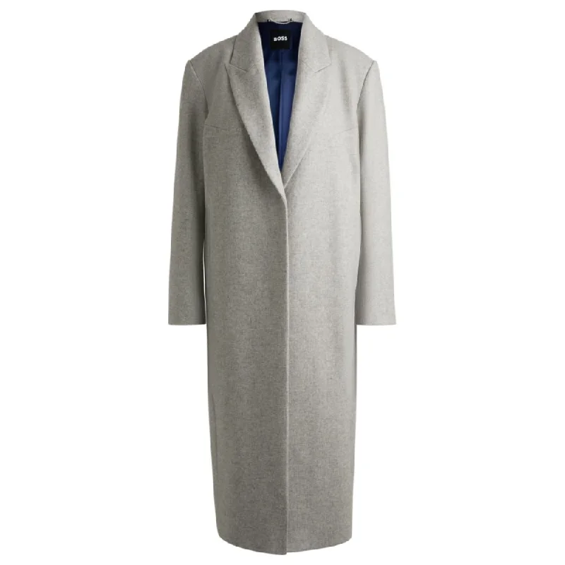 Oversize-fit coat in wool with cashmere Elasticated Drawstring Belted