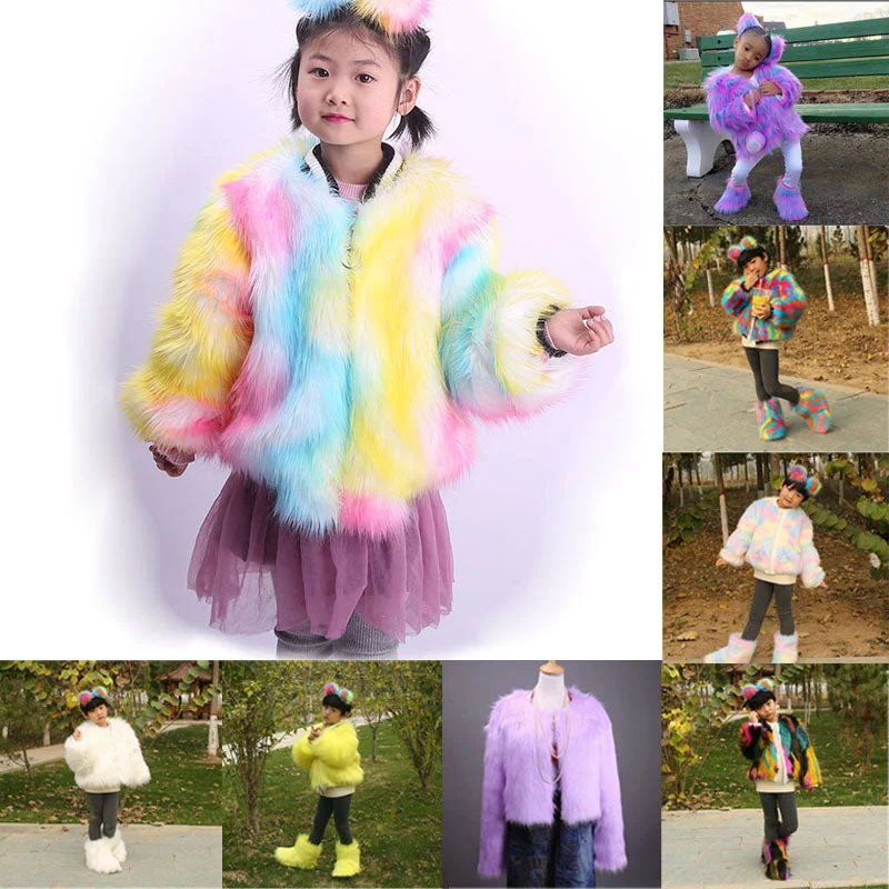 Wholesale winter lovely  children's fur coat (CL8230) Stand-Up Roll-Neck Turtle