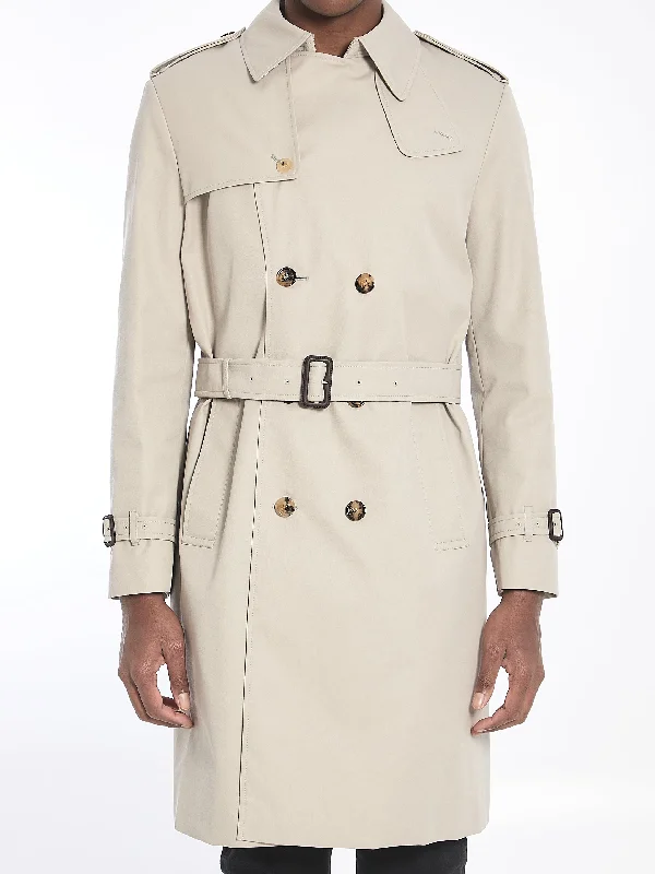 Long Trench Coat Suede Faux Fur Shearling