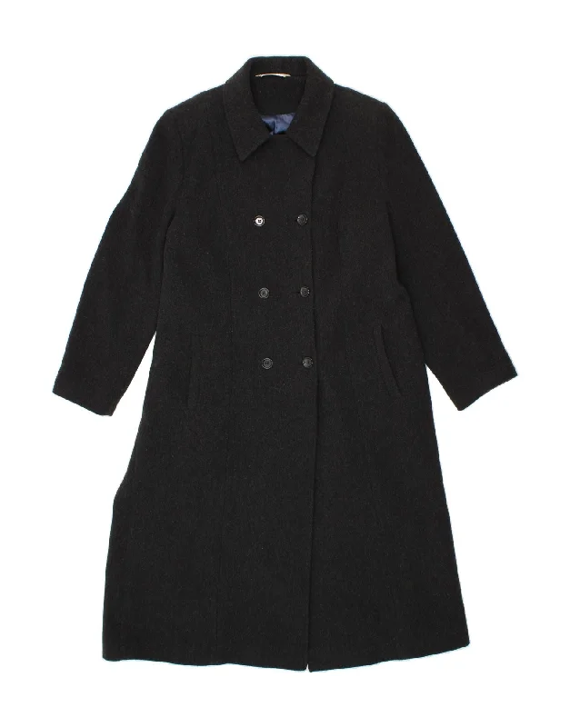 ST. BERNARD Womens Double Breasted Coat UK 18 XL Black Wool Crew Neck V-Neck Boat Neck