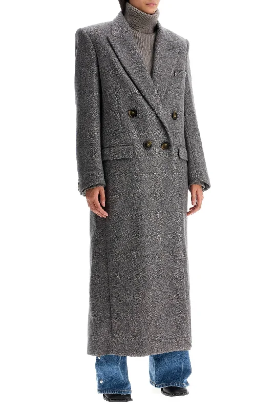 Stella Mccartney Maxi Tweed Coat In Fleece Down Feather