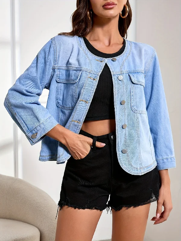 Plain Washed Blue Button Up Crew Neck Long Sleeve Elegant Style Denim Jacket Top, Women's Denim Jeans & Clothing Mesh Jacket Canvas Jacket Denim Jacket Mesh Jacket Canvas Jacket Denim Jacket Plain Washed Blue Button Up Crew Neck Long Sleeve Elegant Style Denim Jacket Top, Women's Denim Jeans & Clothing Mesh Jacket Canvas Jacket Denim Jacket Mesh Jacket Canvas Jacket Denim Jacket