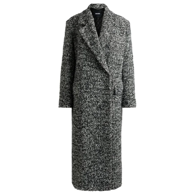 Oversize-fit coat in boucl tweed Striped Polka Dot Floral