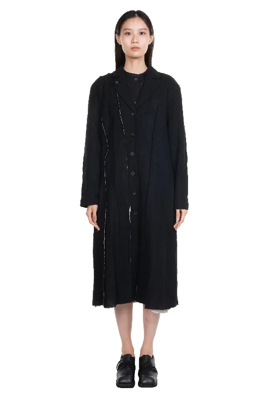 Radial Lined Coat Black Coat Overcoat Trench Coat