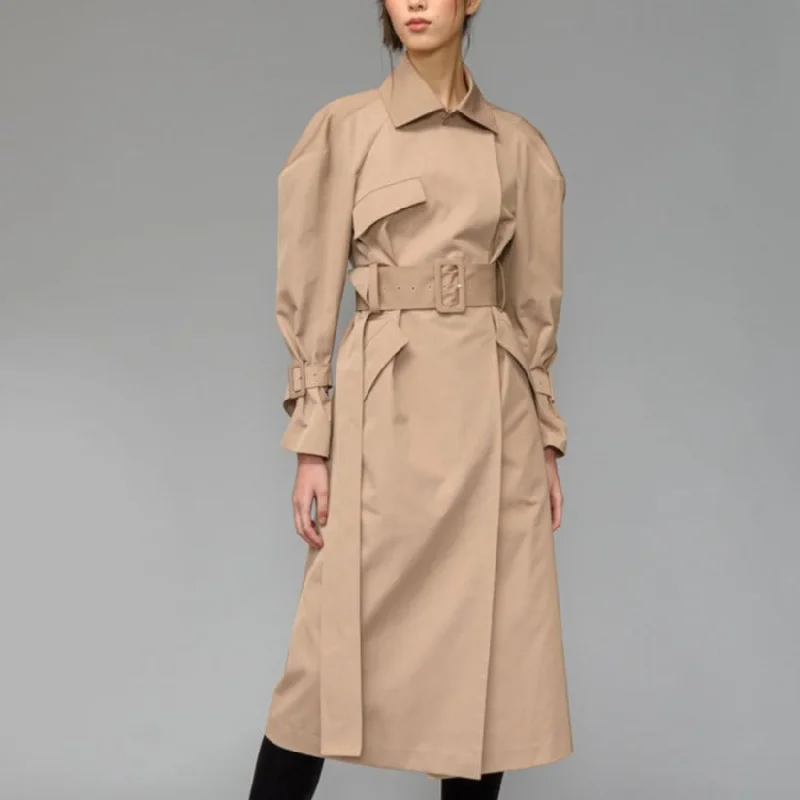 Basic structure signature trench coat Kimono Robe Cloak