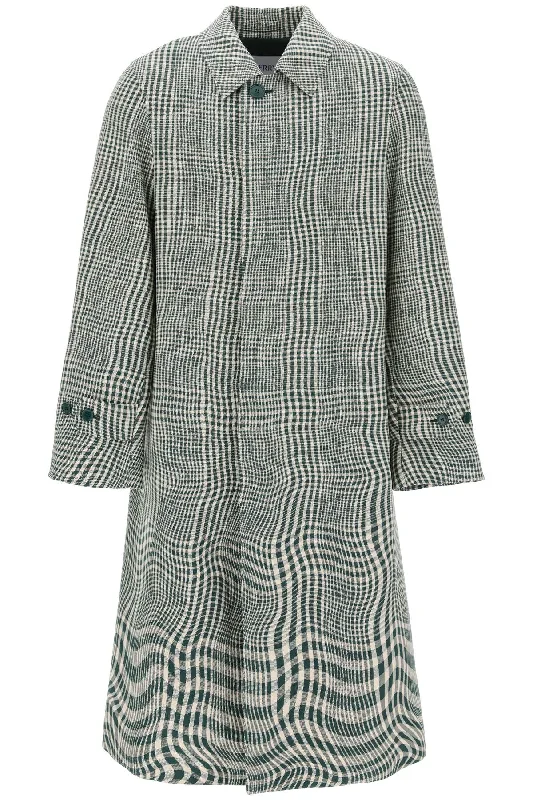 Houndstooth Car Coat With Cape Coat Herringbone Coat Tweed Coat