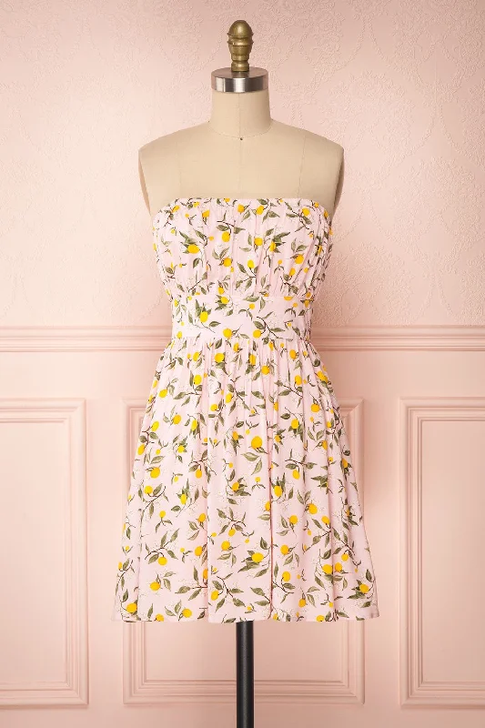 Kudowa | Pink Lemon Print Dress