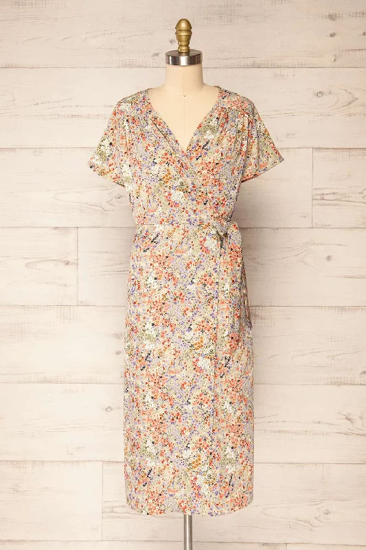 Kruszwica | Midi Floral Wrap-Dress