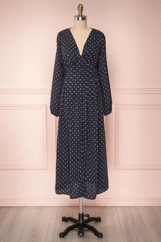Koko Navy | Patterned Dress