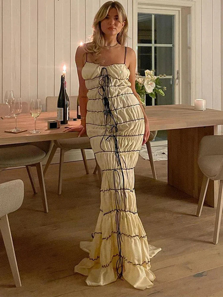 FashionSierra - Knit Backless Maxi V-Neck High Waist Sleeveless Party Knitwear Sexy Casual Dress