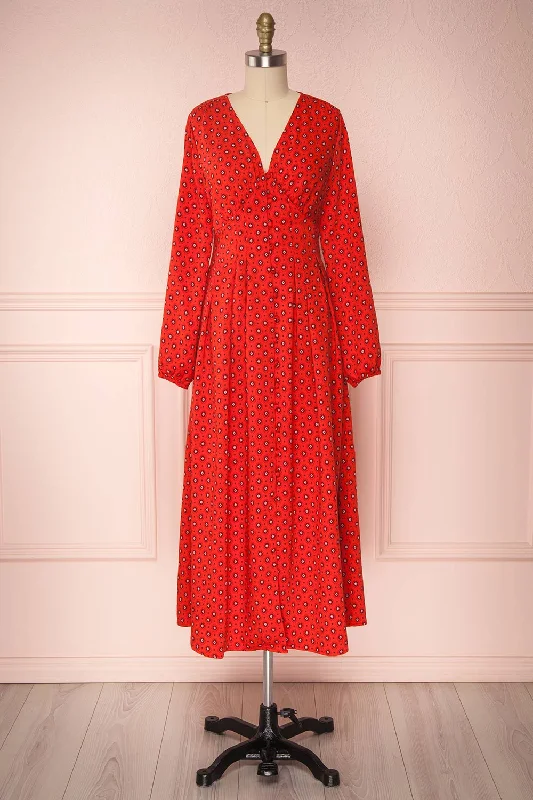 Koko Red | Patterned Dress
