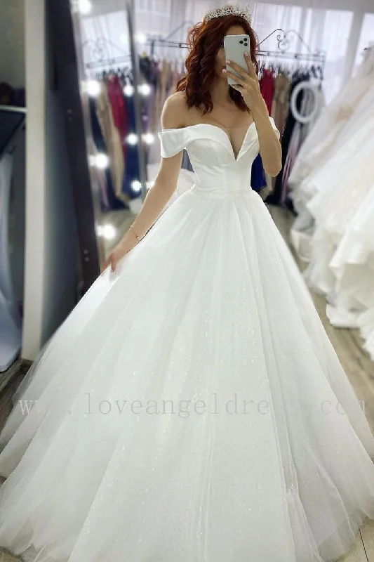 Satin Off-the-shoulder Bridal Dresses for Women