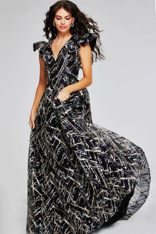 Jovani 39274 Long Beaded Sequin A Line Formal Evening Dress Tunics Luxurious premium Jovani 39274 Long Beaded Sequin A Line Formal Evening Dress Tunics Luxurious premium