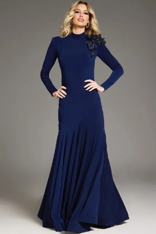 Jovani 40926 Long Sleeve Fitted Floral Applique Formal Evening Dress Boatneck Modish Everyday Jovani 40926 Long Sleeve Fitted Floral Applique Formal Evening Dress Boatneck Modish Everyday