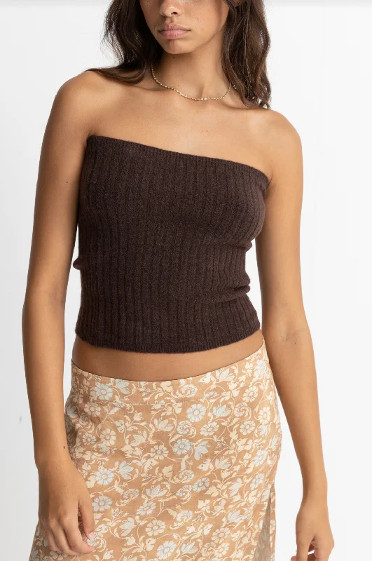 Mimi Knit Top - Chocolate Evening Knit Shirt