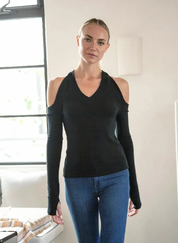 Women's Off Shoulder Knit Top Sustainable Knit Top