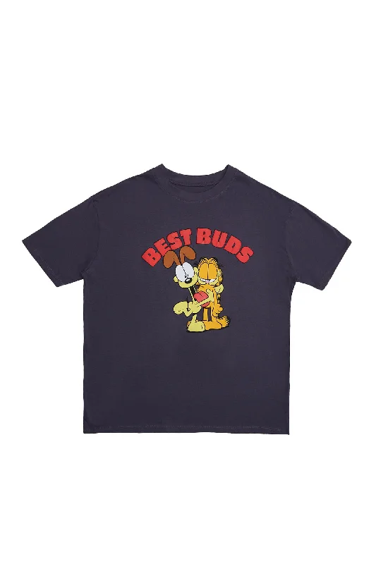 Garfield And Odie Best Buds Graphic Relaxed Tee Print Jacquard Patchwork