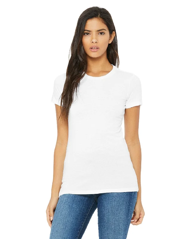 Bella+Canvas Ladies Favorite T-Shirt | Solid Wht Blend V-Neck T-Shirt Long Sleeve Cotton