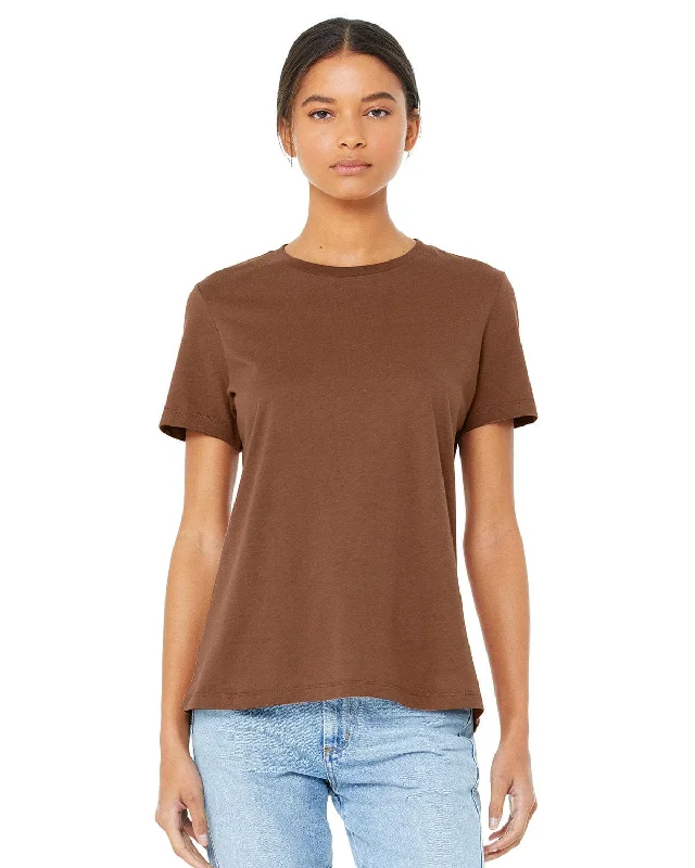 Bella+Canvas Ladies Relaxed Short Sleeve Jersey T-Shirt | Chestnut Plaid T-Shirt Polka Dot Checkered